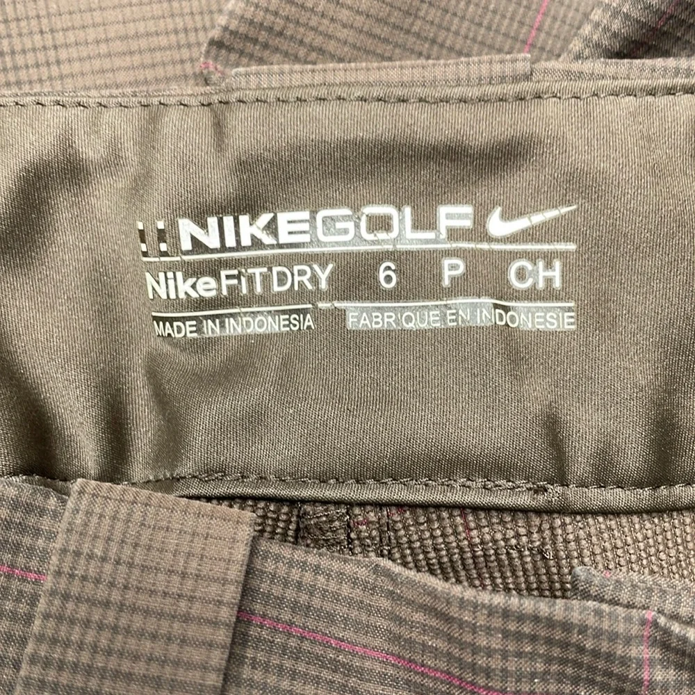 NIKE GOLF Shorts Brown Plaid DRY FIT Bermuda Comfortable Shorts 6
